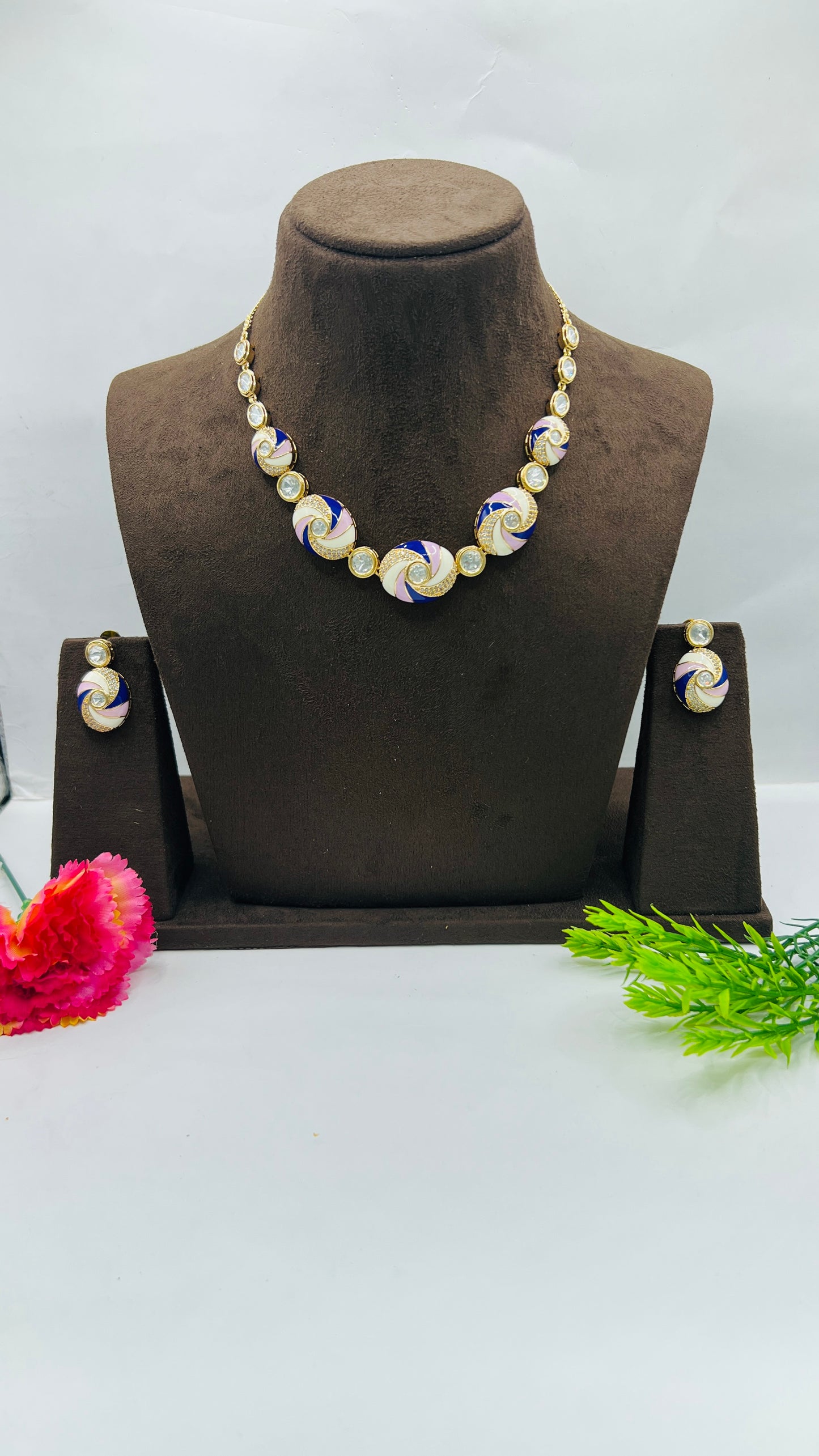 KUNDAN meena necklaces