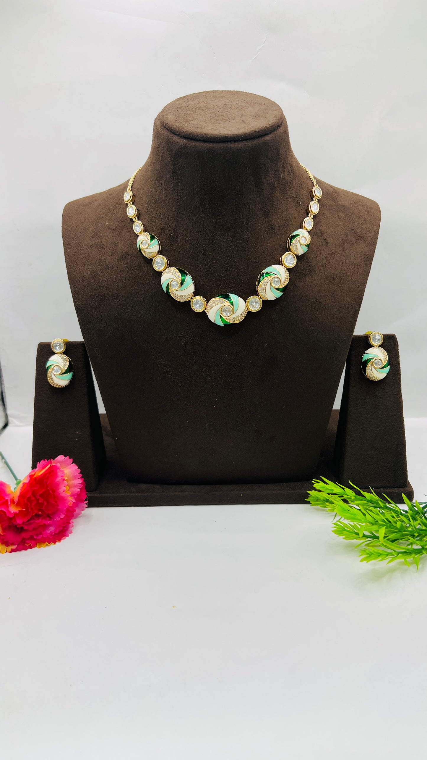 KUNDAN meena necklaces