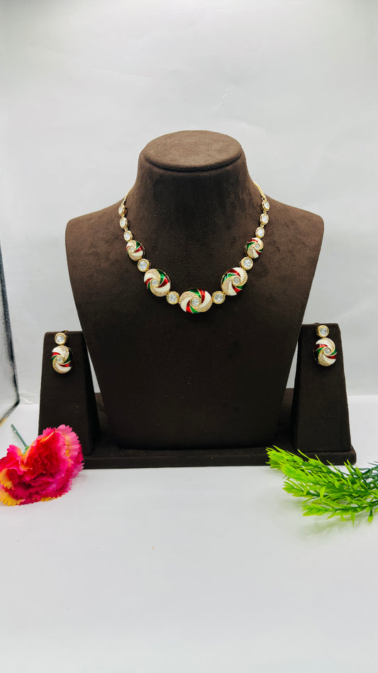 KUNDAN meena necklaces