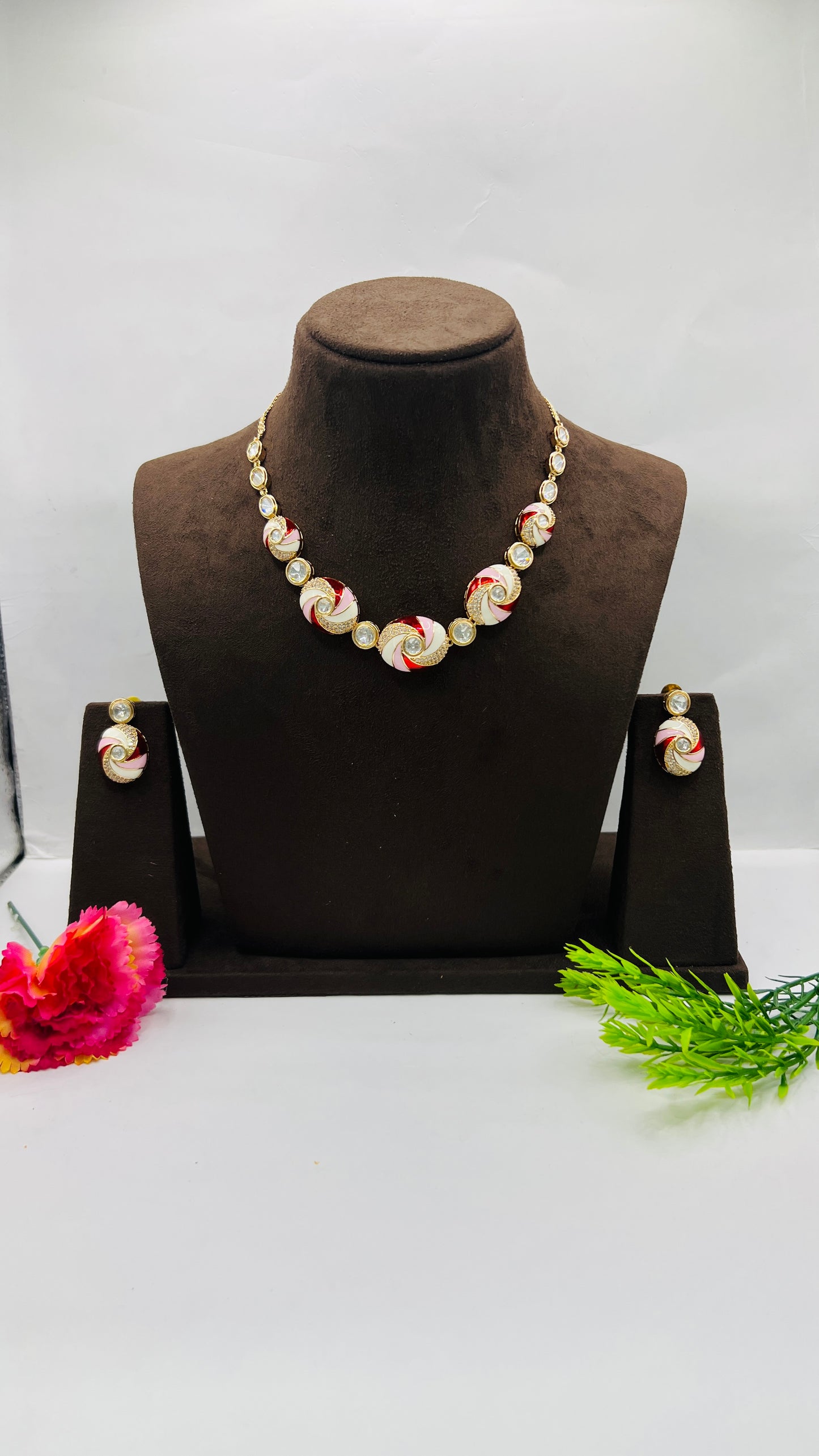 KUNDAN meena necklaces